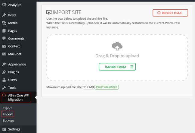 all-in-one-wp-migration-import