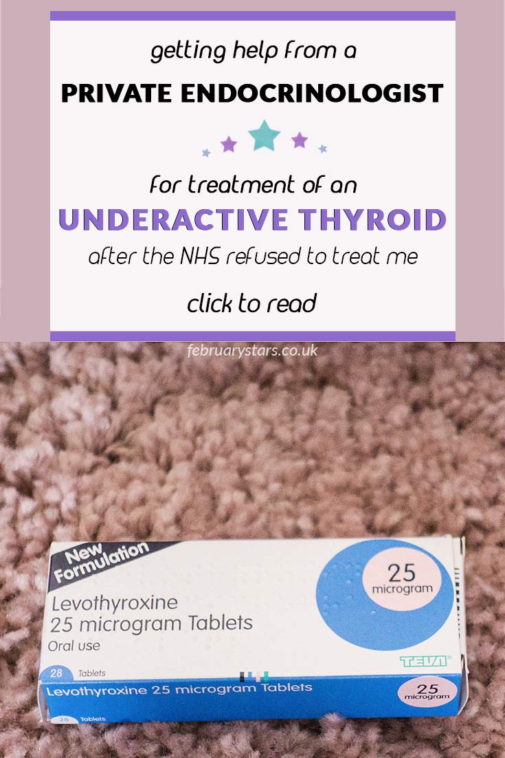 After the NHS refused to treat my underactive thyroid I decided to get a second opinion. This led to me seeing a private endocrinologist. Click to read or pin for later.
