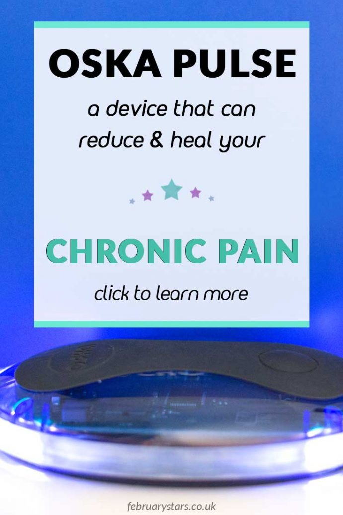 Pin for sharing on Pinterest reads: Oska Pulse, a device that can reduce and heal your chronic pain. Click to learn more.