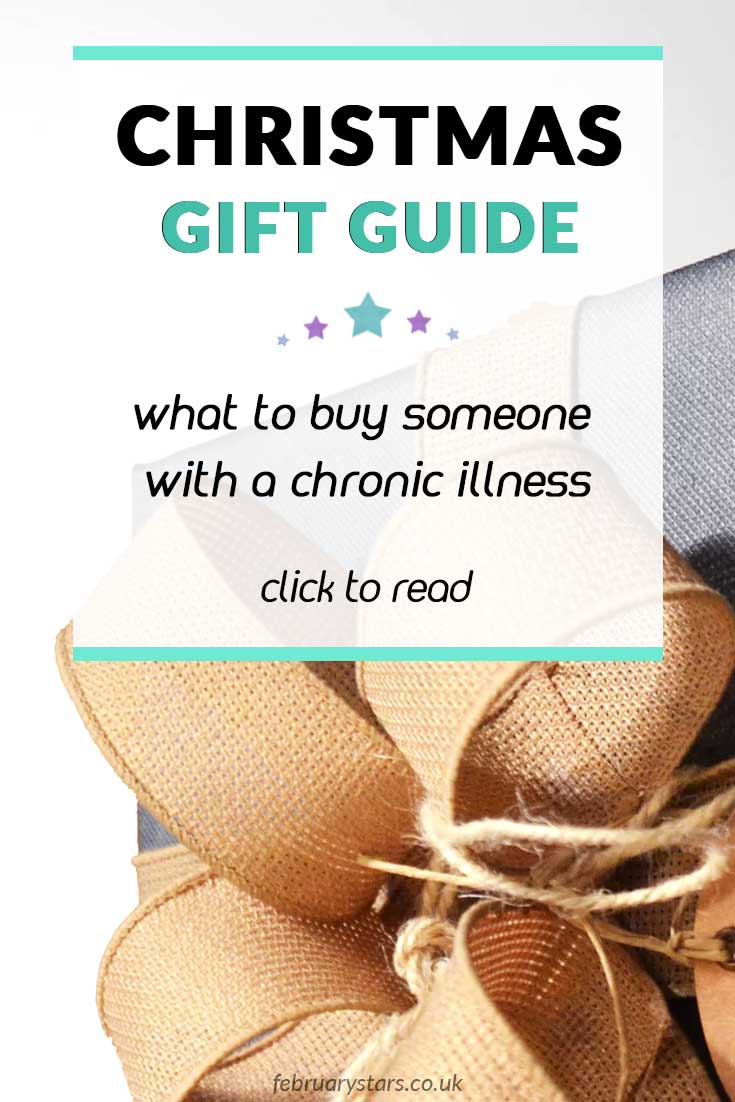 Read my chronic illness Christmas gift guide, with gift suggestions for people with Fibromyalgia, chronic pain, Lyme disease or chronic fatigue syndrome/M.E.