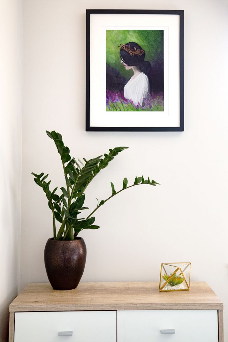 Photograph on my limited edition art print 'Within the Shadows of Pain' on display in my bedroom.