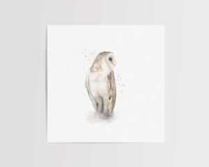 A digital print of my traditional watercolour barn owl painting. The owl is stood looking to the right. A beautiful piece of art.